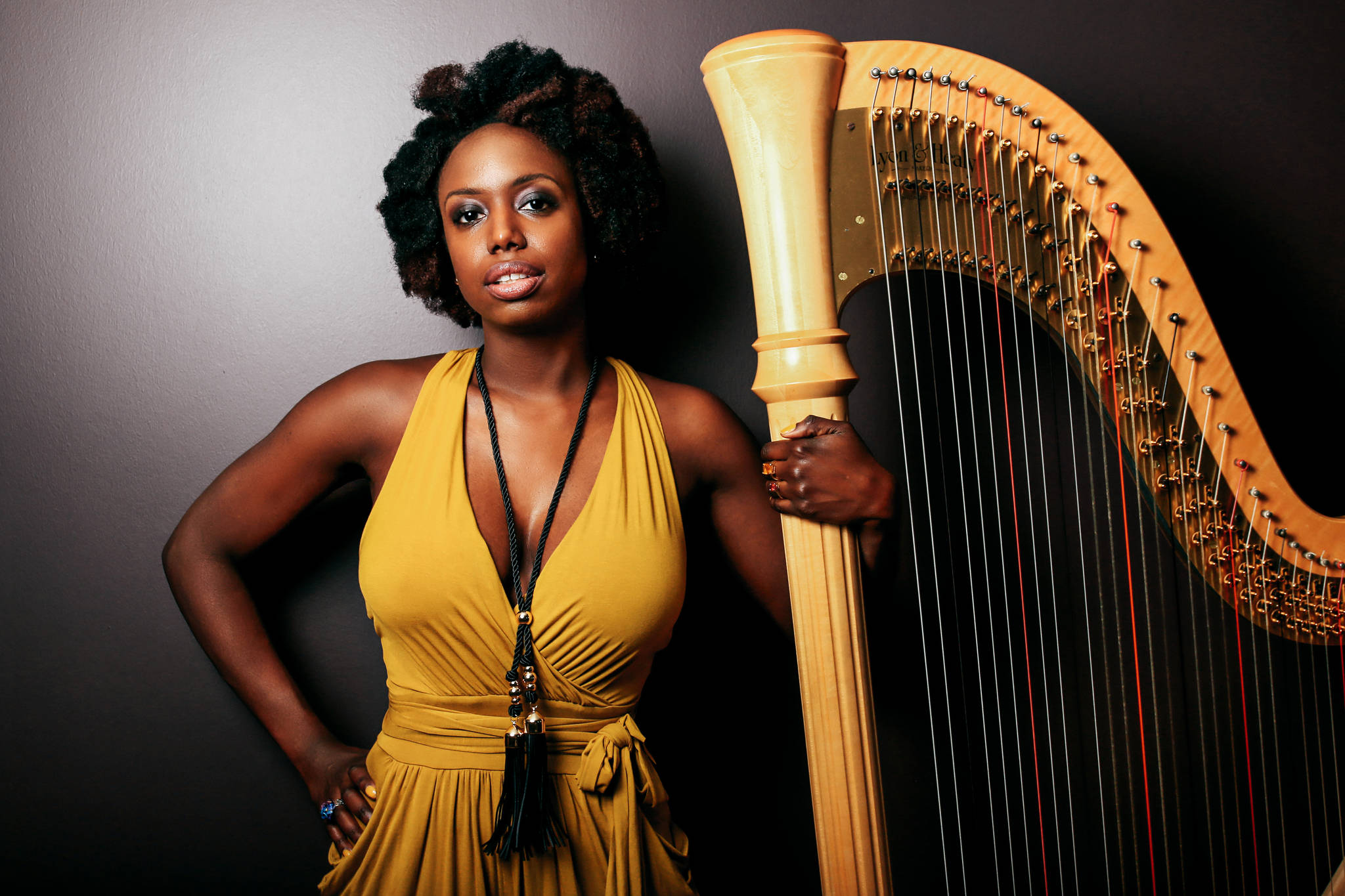 Jazz harpist 
Brandee Younger.                                 Photo by Kyle Pompey