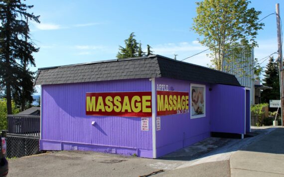 Apple Massage sits in the 28000 block of Pacific Highway, as seen May 9. Photo by Alex Bruell / The Mirror