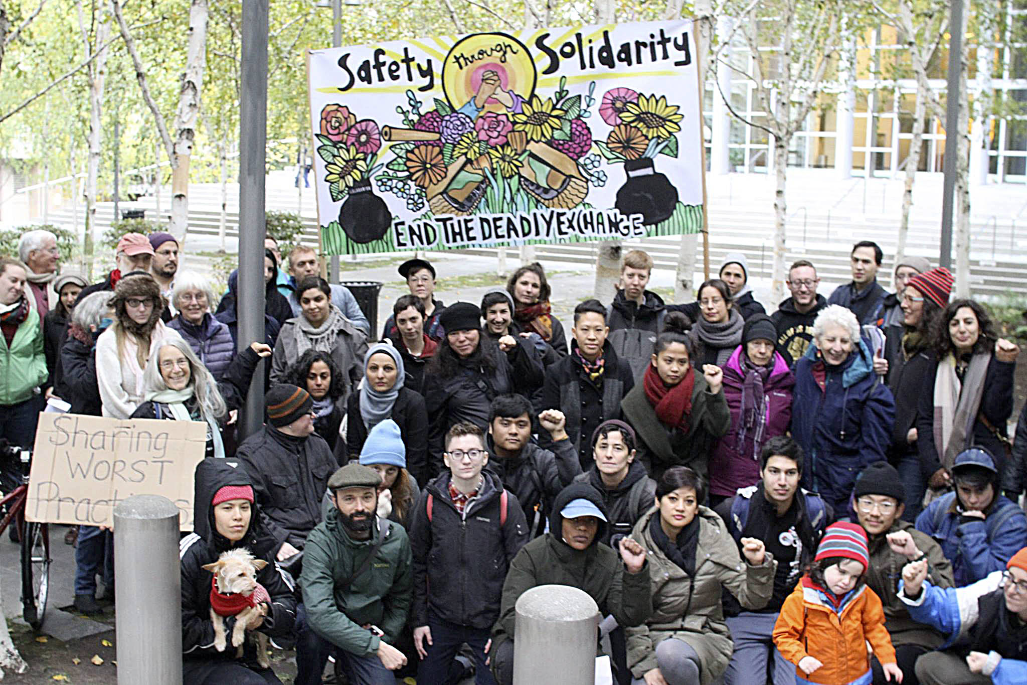 Members of Jewish Voice for Peace gather outside the U.S. District Court in Seattle. Courtesy of Jewish Voice for Peace