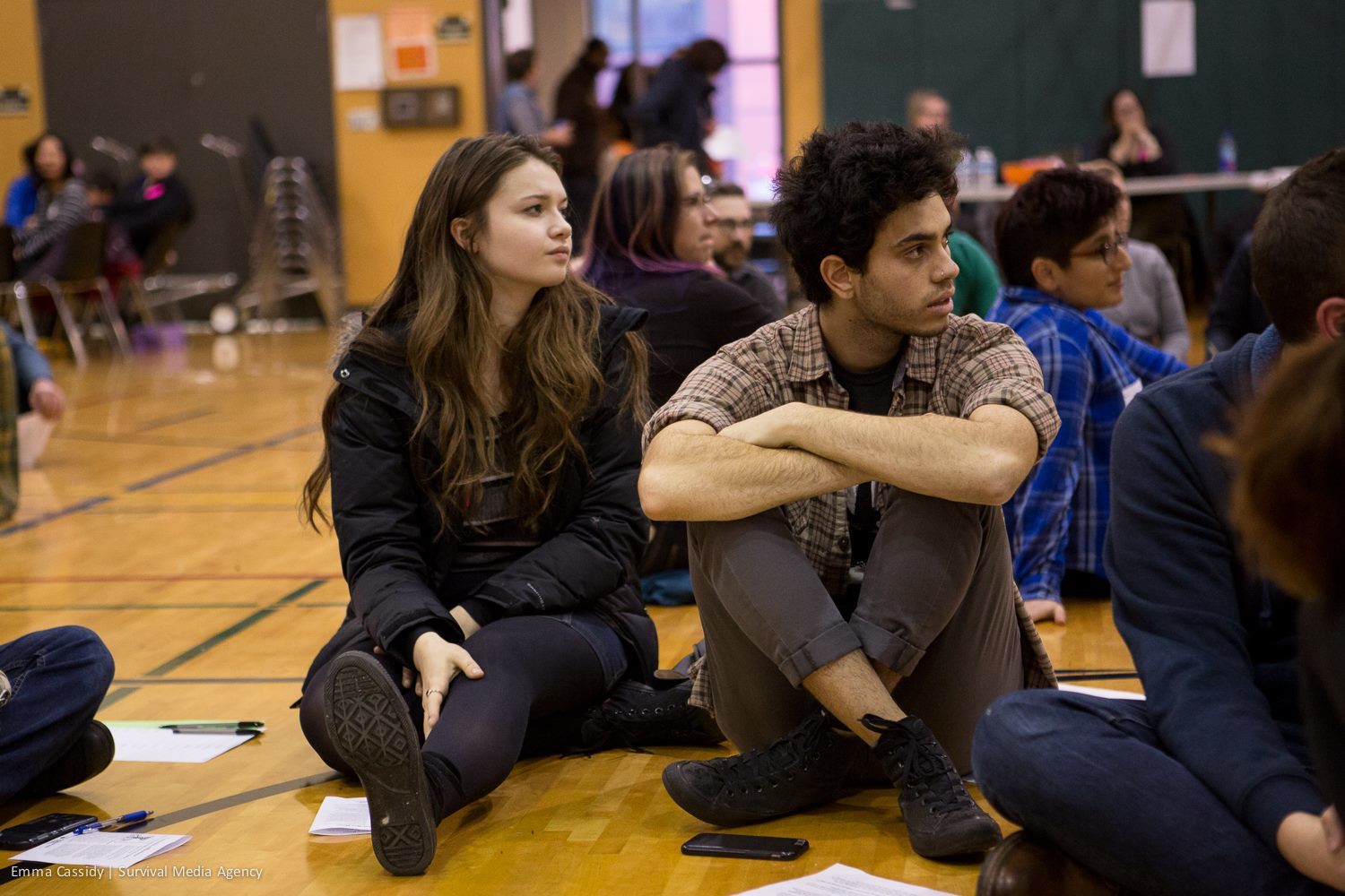 Seattle residents gather on December 4 to discuss next steps after Trump. Photo by Emma Cassidy, Survival Media Agency.