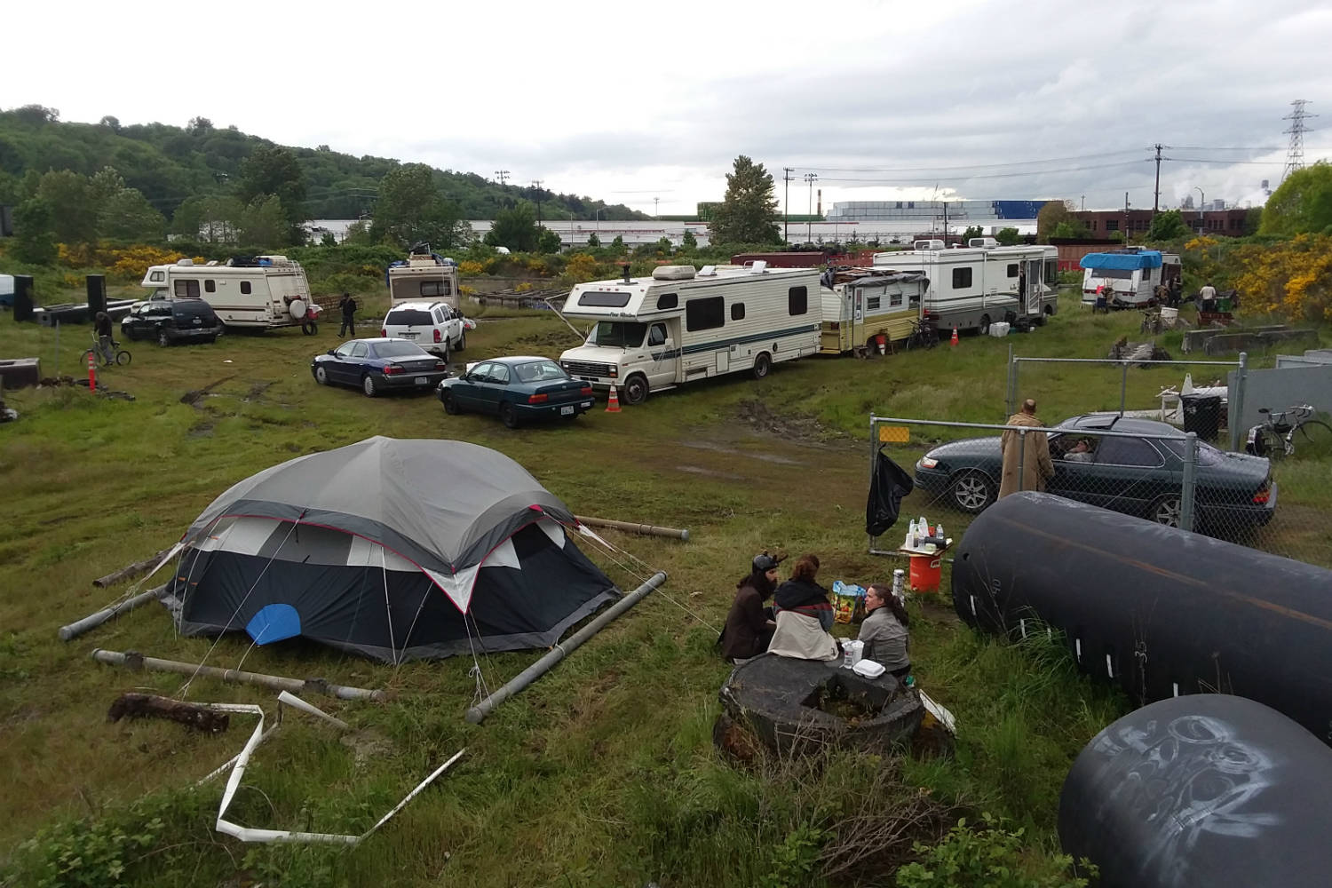 Camp Sanctuary on its first day of existence. Photo by Casey Jaywork